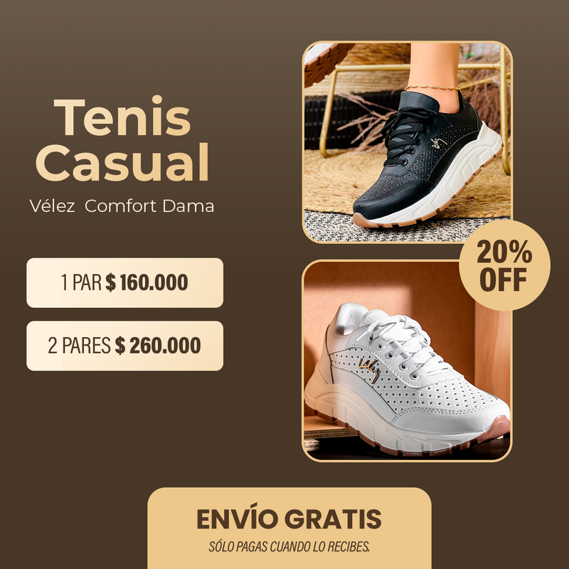 Tenis Casual Vélez Comfort Dama